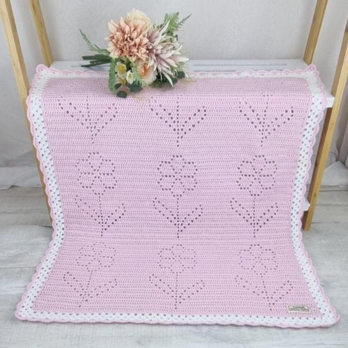 Field of Flowers Acrylic Baby Blanket - Jacaranda Country Crafts