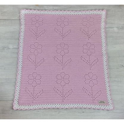 "Field of Flowers" Acrylic Baby Blanket - In Stock - Jacaranda Country Crafts