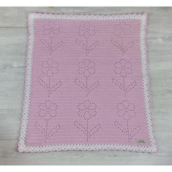 Field of Flowers Acrylic Baby Blanket - Jacaranda Country Crafts
