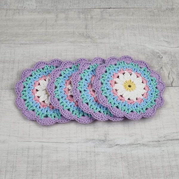 Handmade Cotton Coasters Set of 4 - Jacaranda Country Crafts