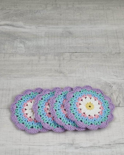 Handmade Cotton Coasters Set of 4 - Jacaranda Country Crafts