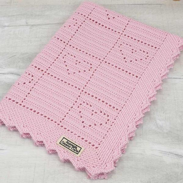 Little Hearts Australian Luxury Wool Baby Blanket - Jacaranda Country Crafts