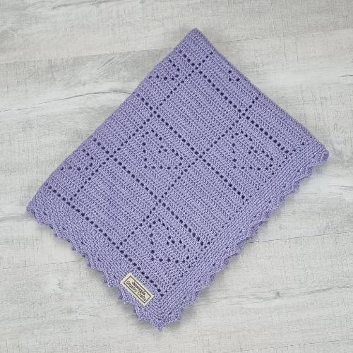 Baby Blanket - Acrylic "Little Hearts" - Jacaranda Country Crafts