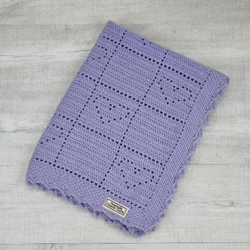 Baby Blanket - Acrylic "Little Hearts" - Jacaranda Country Crafts