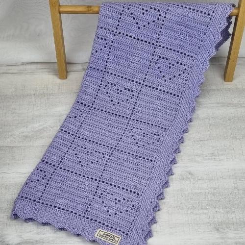 Baby Blanket - Acrylic "Little Hearts" - Jacaranda Country Crafts