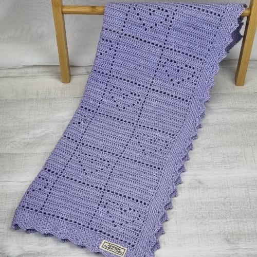 Little Hearts Baby Blanket Acrylic - Jacaranda Country Crafts