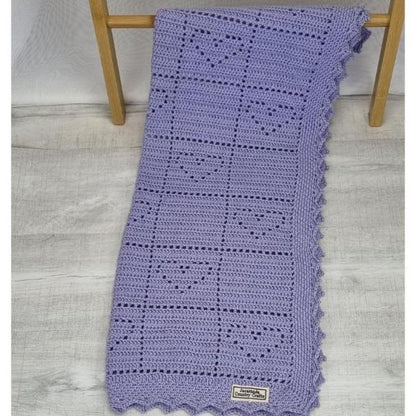 Baby Blanket - Acrylic "Little Hearts" - Jacaranda Country Crafts