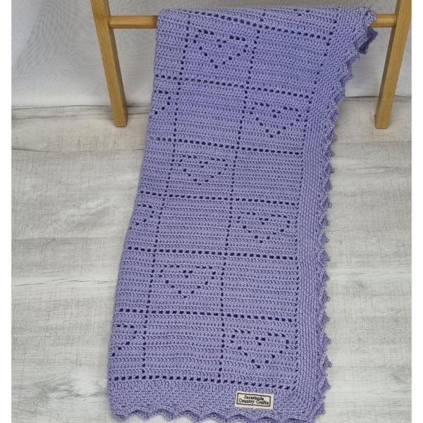 Little Hearts Baby Blanket Acrylic - Jacaranda Country Crafts