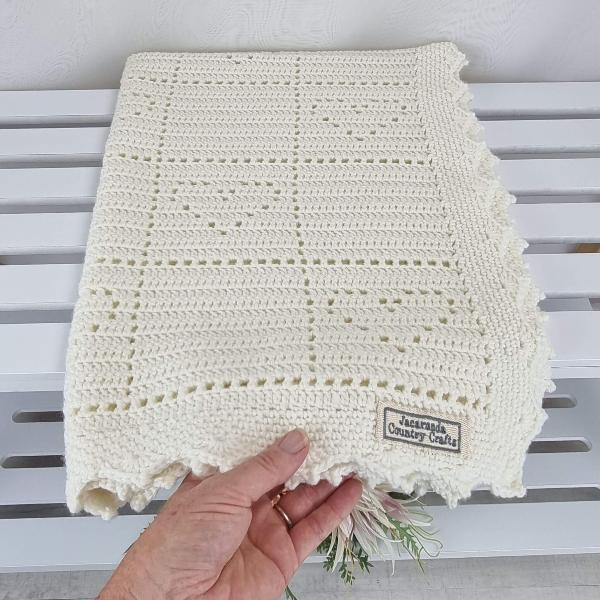 Little Hearts Australian Wool Baby Blanket - Handmade Baby Gift - Jacaranda Country Crafts