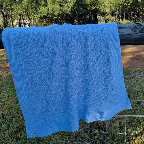 Handmade Knitted Wool Blanket Cot Sized