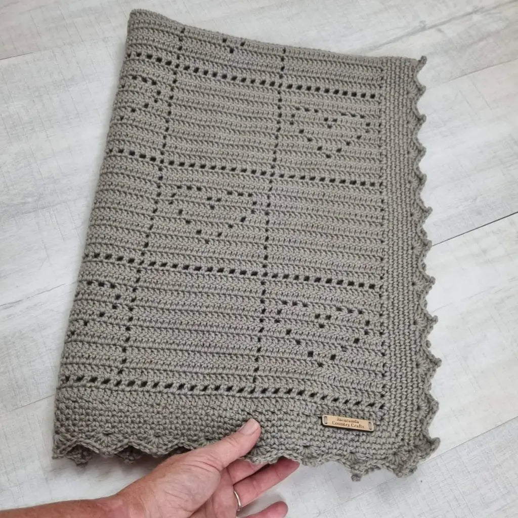 Handmade Little Hearts Australian Luxury Wool Baby Blanket