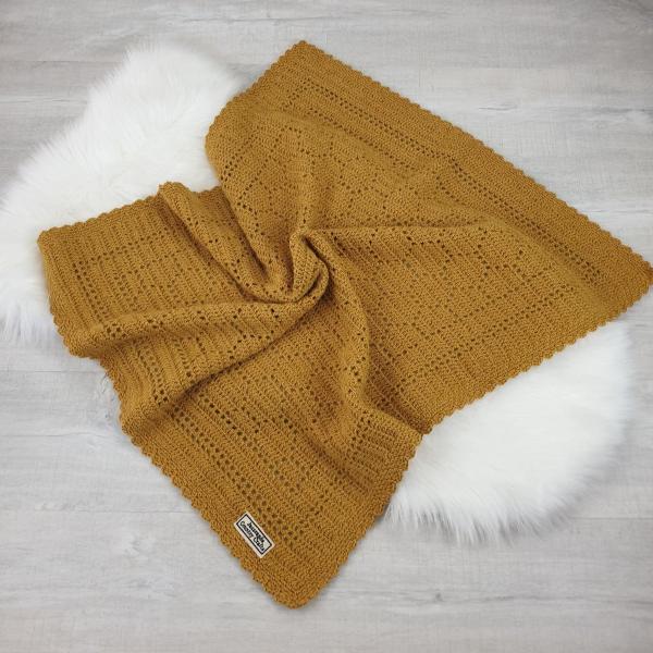 Little Hearts Baby Blanket Alpaca Wool - Jacaranda Country Crafts