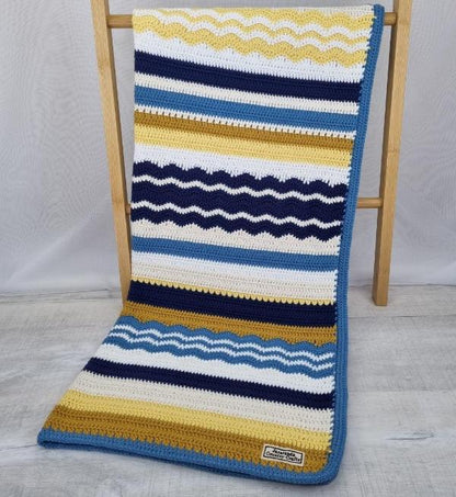 "Ontario" Australian Cotton Baby Blanket - Winter Weight 10 ply - Jacaranda Country Crafts