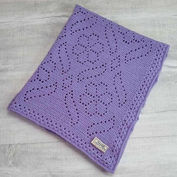 Painted Flowers Ladies Australian Luxury Wool Blanket - Jacaranda Country Crafts