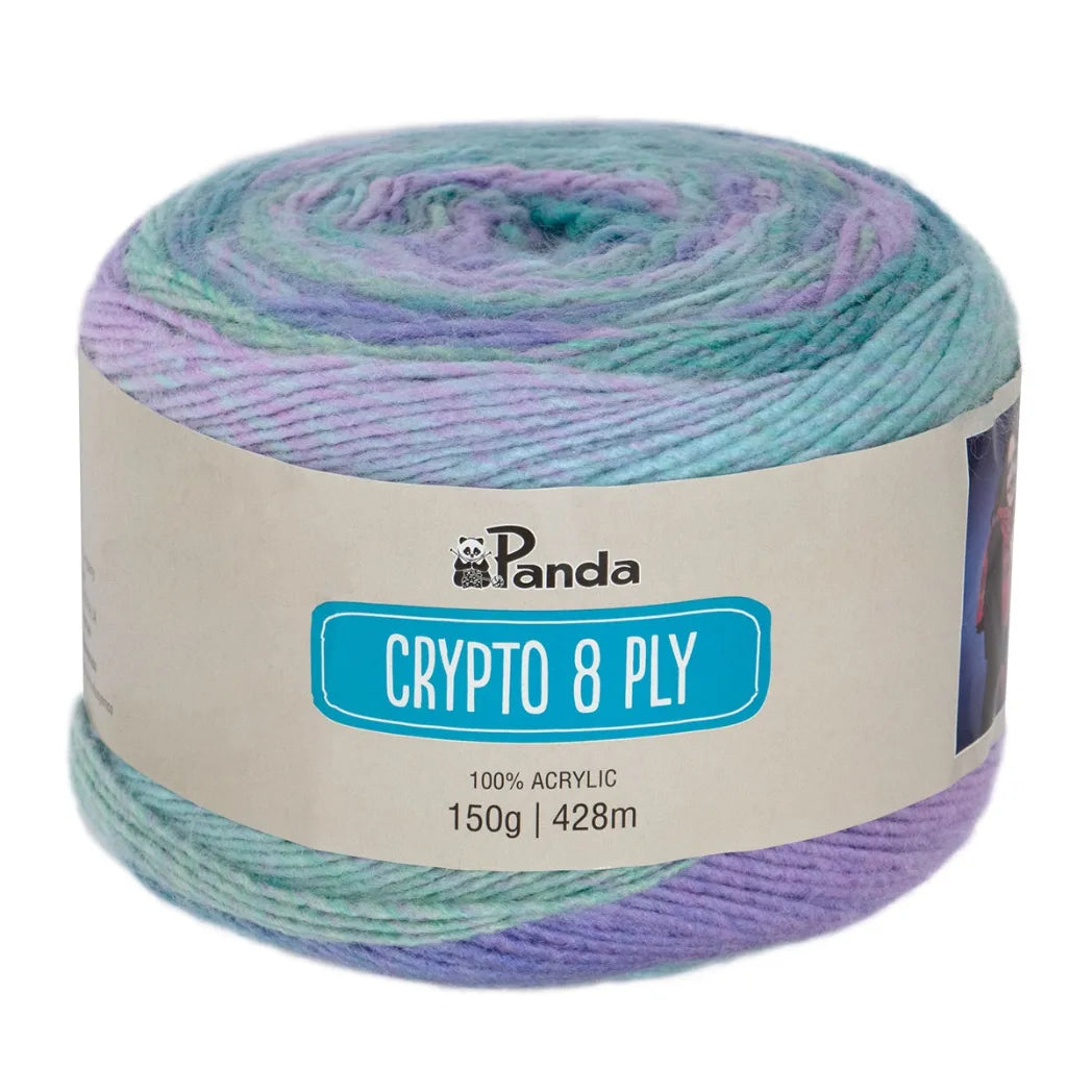 Panda Crypto 8 Ply Yarn – Colourful Acrylic Cake Yarn (150g)