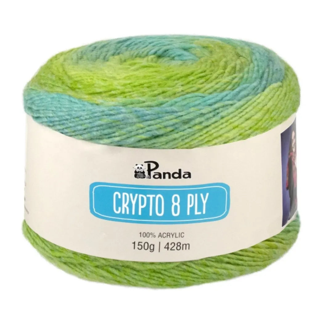Panda Crypto 8 Ply Yarn – Colourful Acrylic Cake Yarn (150g)