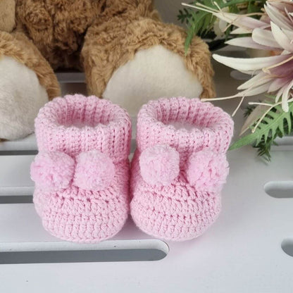 Cotton Baby Booties Newborn Gift, Soft, Sustainable, Gender Reveal Pink Blue