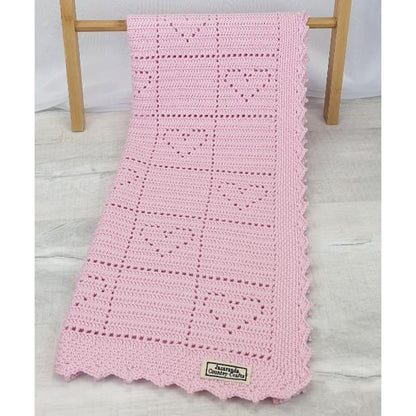 "Little Hearts" Wool - Baby Blanket- Australian Luxury Wool - Jacaranda Country Crafts