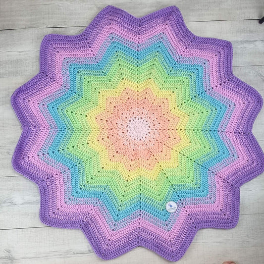 Rainbow Star Acrylic Blanket, Baby or Toddler, Adult Lap Blanket