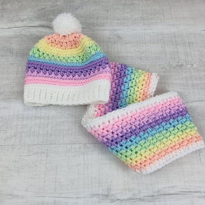 Rainbow Beanie and Cowl