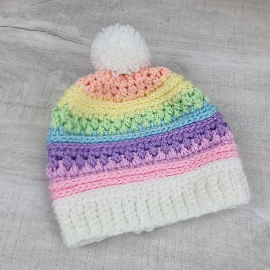 Rainbow Beanie and Cowl - Jacaranda Country Crafts
