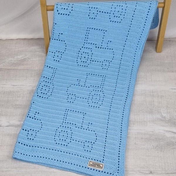 Dreaming of Tractors Baby Blanket Australian Cotton - Jacaranda Country Crafts