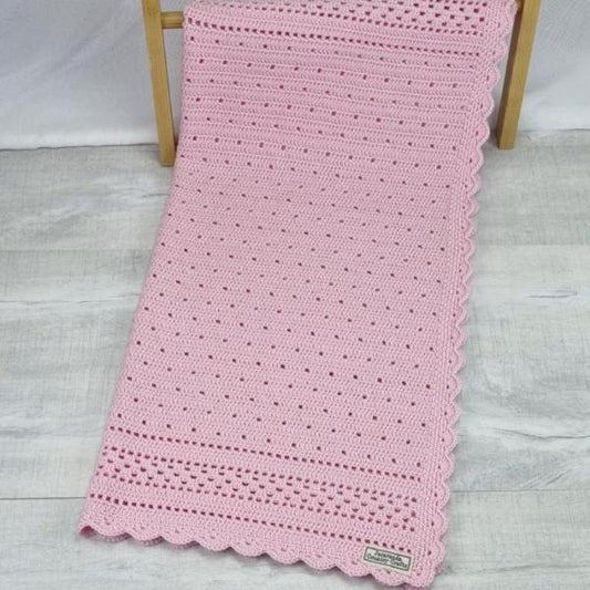 Baby Blanket - Pure Australian Luxury Wool - "Vintage Pattern" - Jacaranda Country Crafts