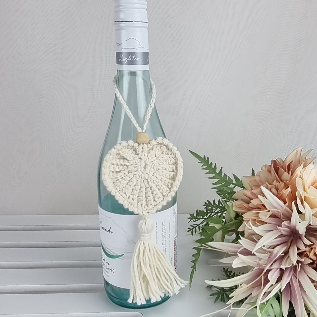 Crochet Heart Decorative Hanging Ornament Valentine Charm Gift - Jacaranda Country Crafts