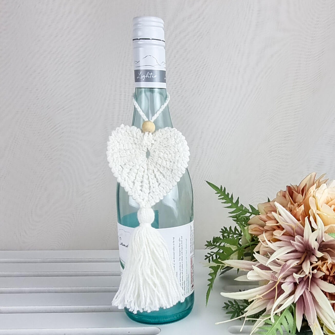 Crochet Heart Decorative Hanging Ornament Valentine Charm Gift - Jacaranda Country Crafts