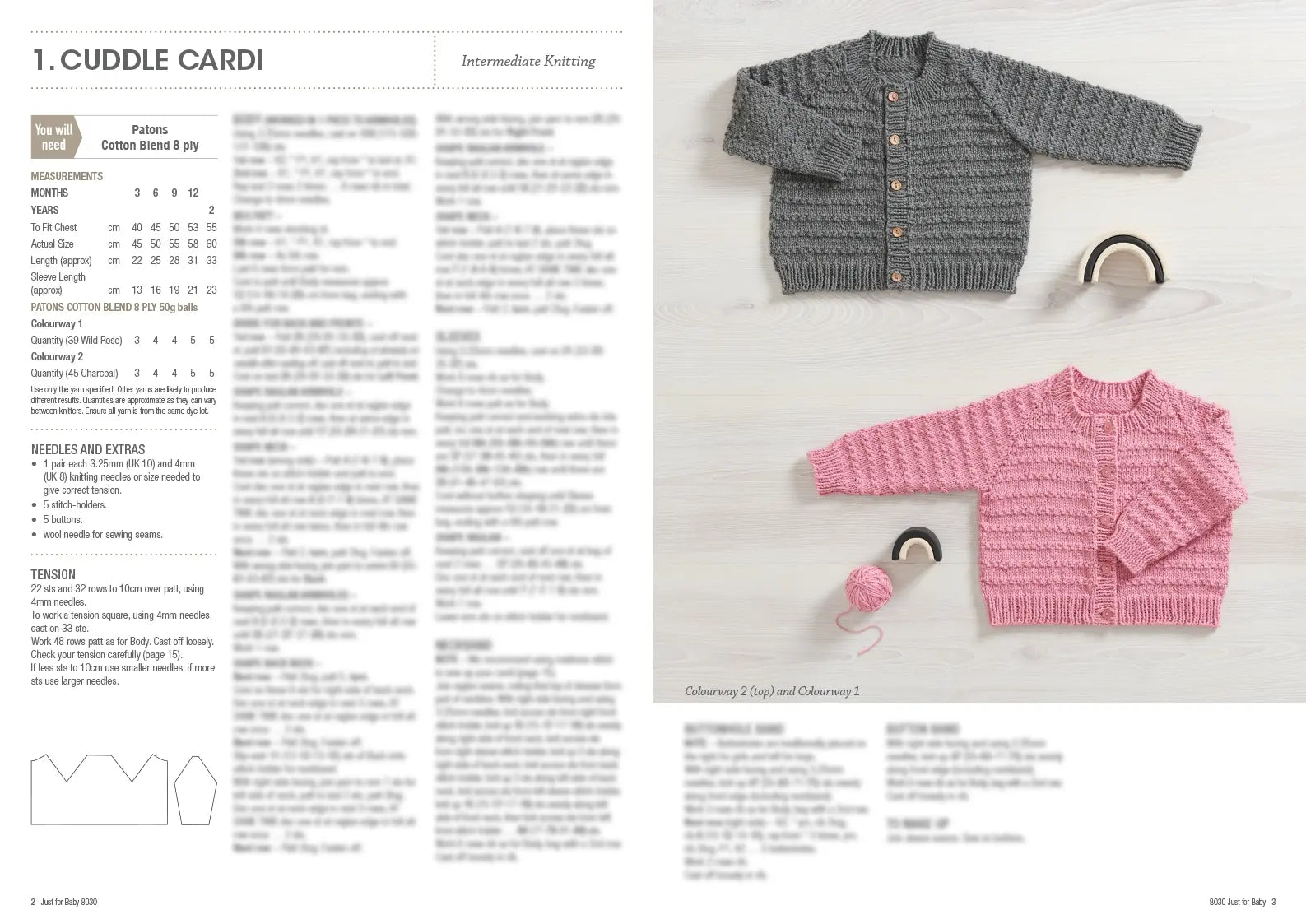 Just for Baby | Printed Knitting Pattern Book | Cotton Blend 8 Ply Baby Knits