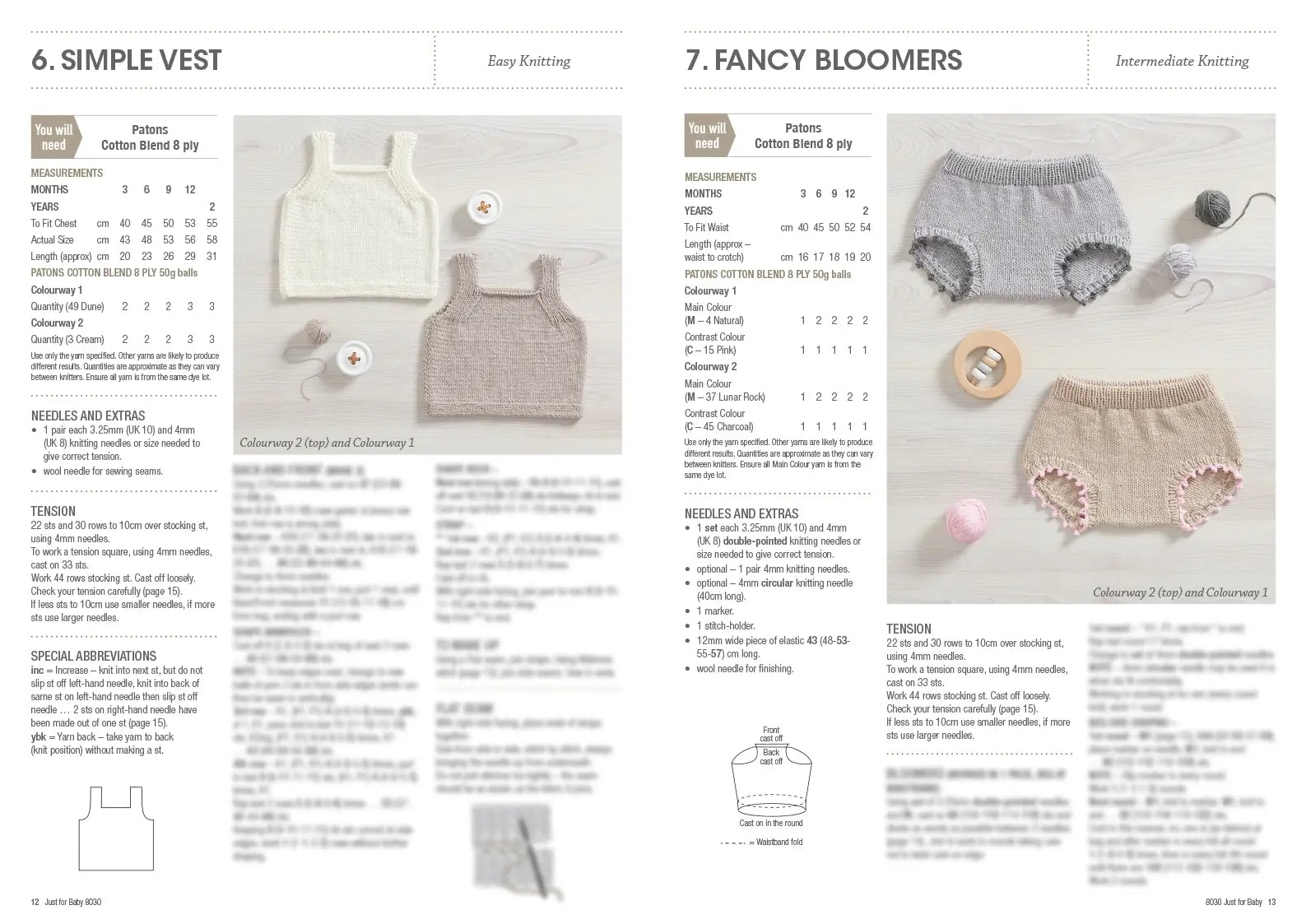 Just for Baby | Printed Knitting Pattern Book | Cotton Blend 8 Ply Baby Knits