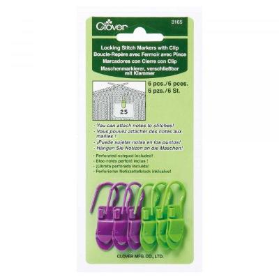 Clover Locking Stitch Markers With Clip 3165 - Jacaranda Country Crafts