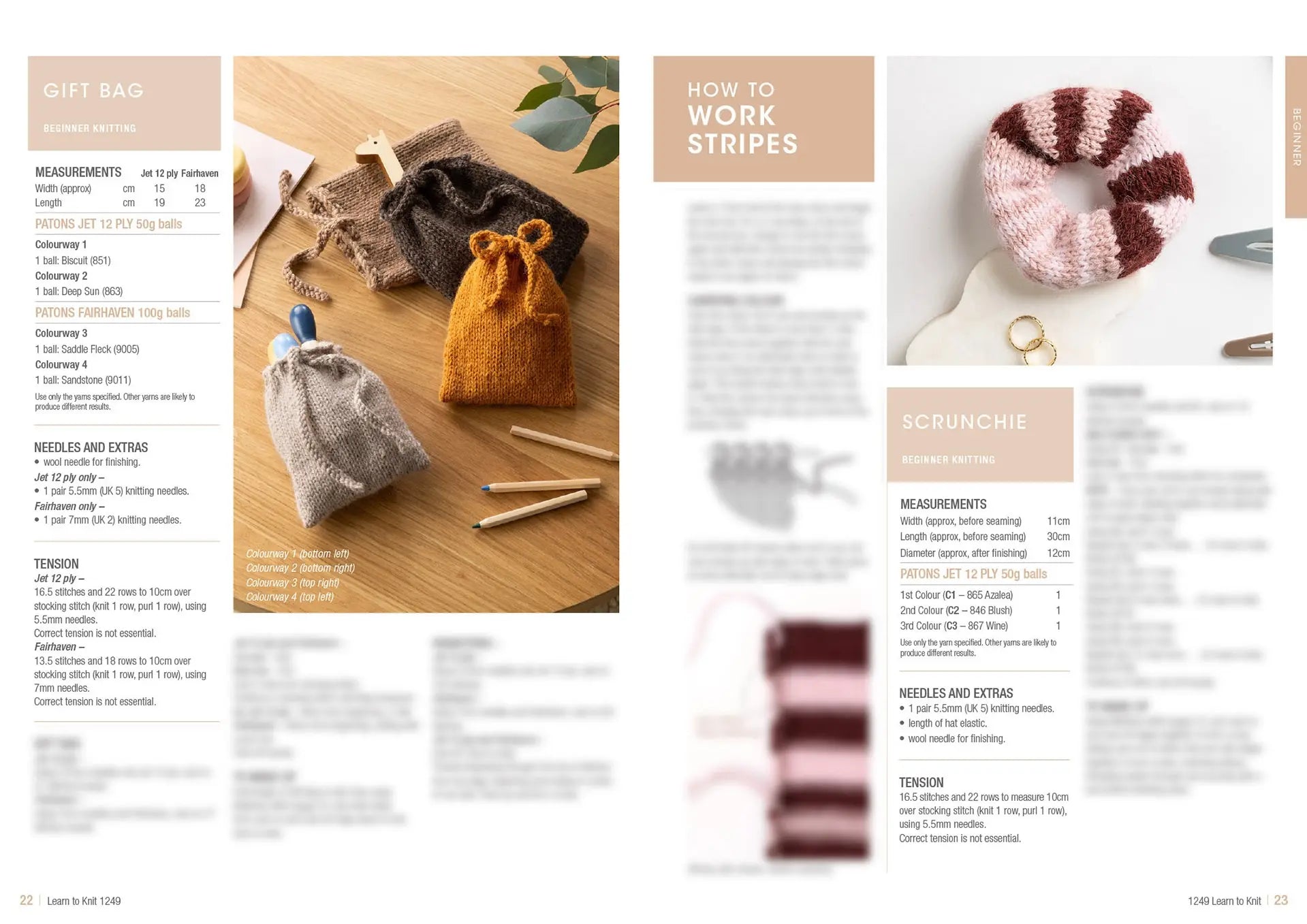 Learn to Knit Book 1249 | Printed Patterns Beginner Knitting Guide & Projects