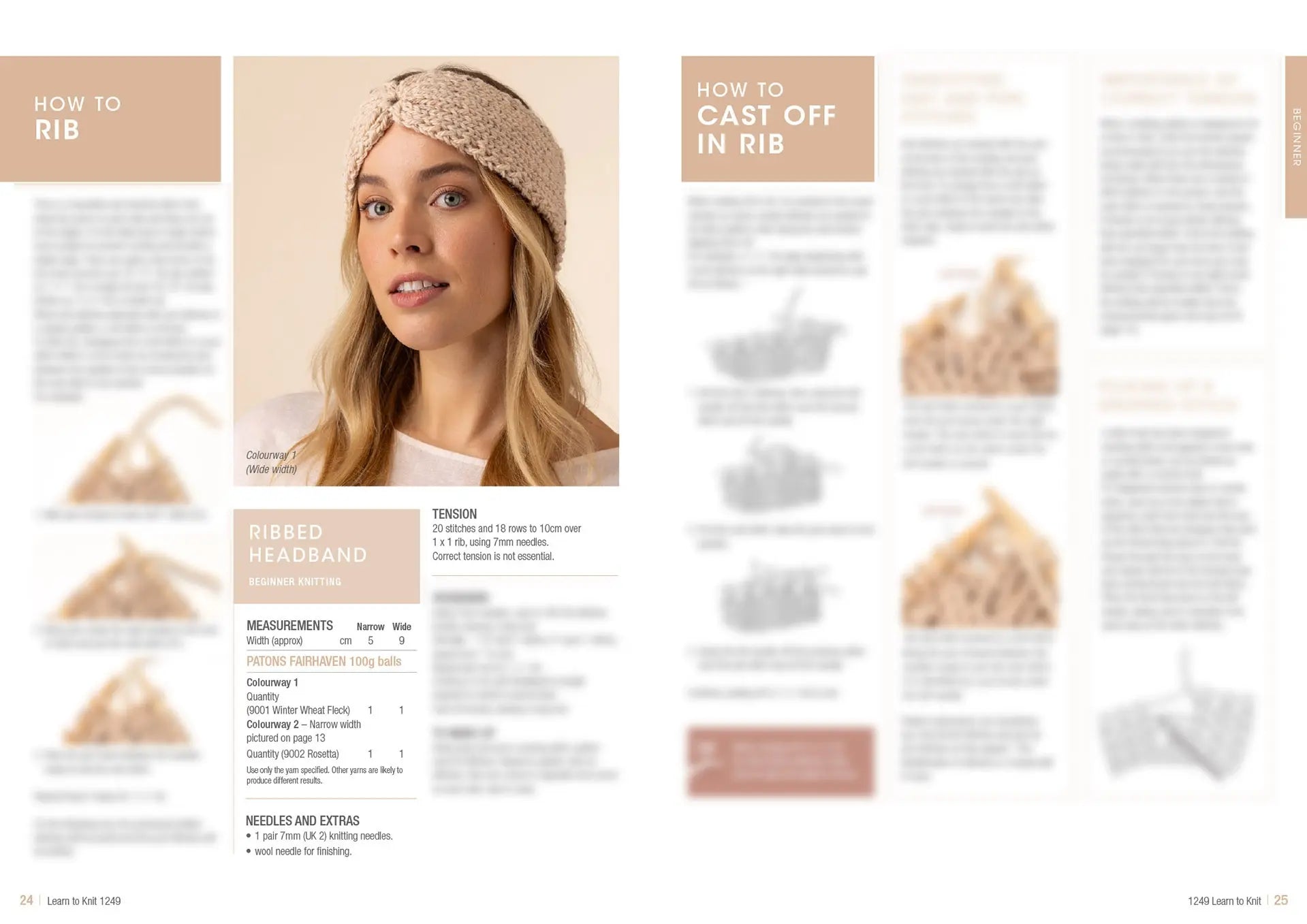 Learn to Knit Book 1249 | Printed Patterns Beginner Knitting Guide & Projects
