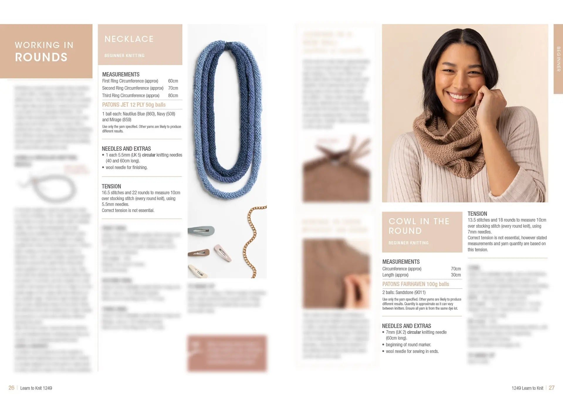 Learn to Knit Book 1249 | Printed Patterns Beginner Knitting Guide & Projects
