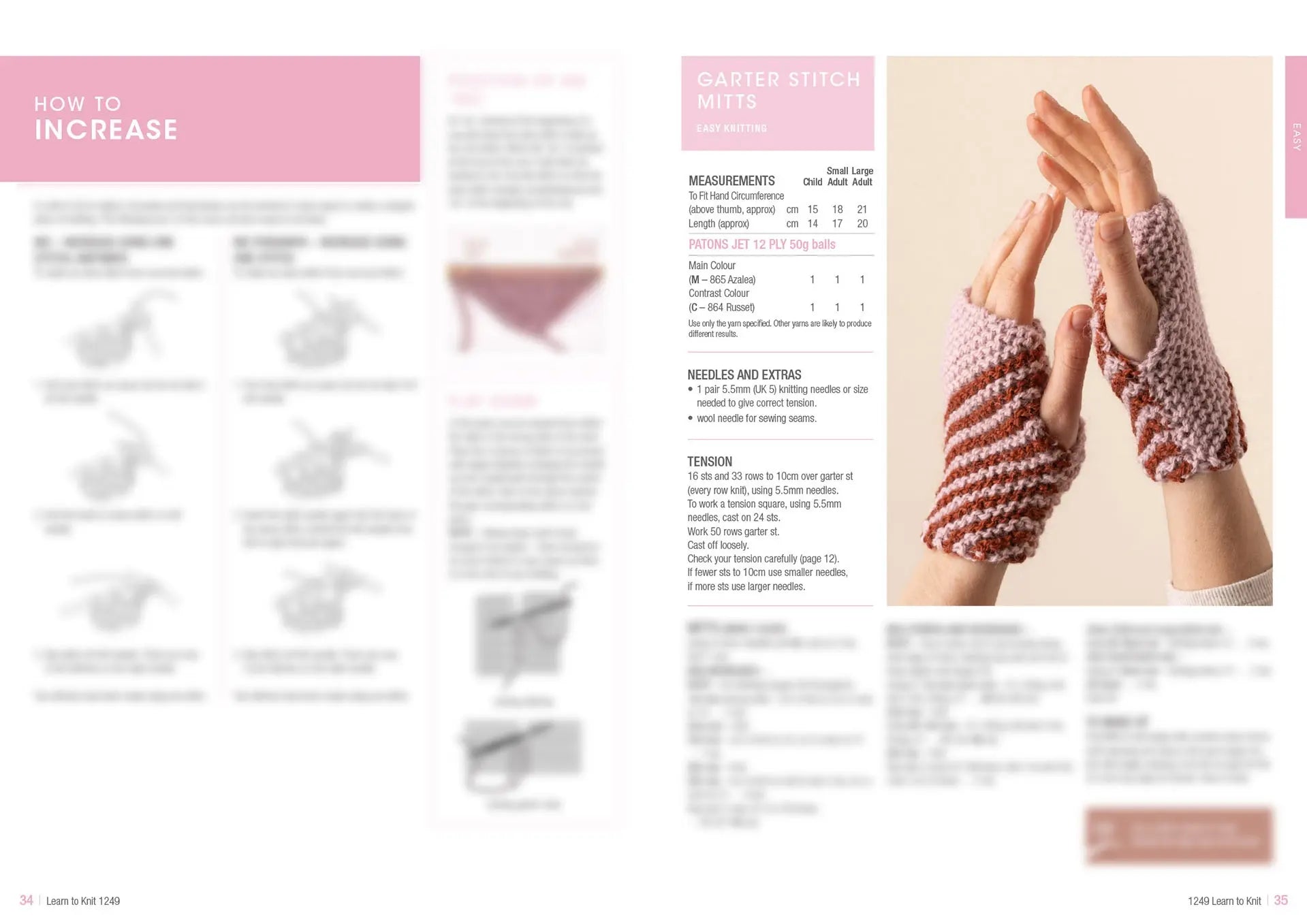 Learn to Knit Book 1249 | Printed Patterns Beginner Knitting Guide & Projects
