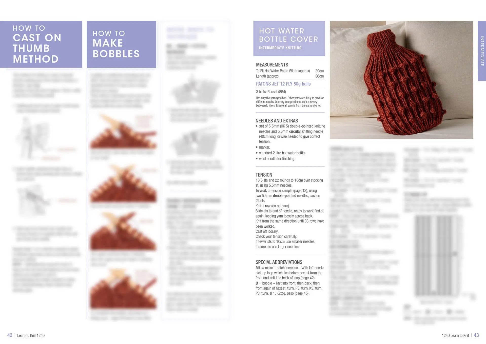 Learn to Knit Book 1249 | Printed Patterns Beginner Knitting Guide & Projects
