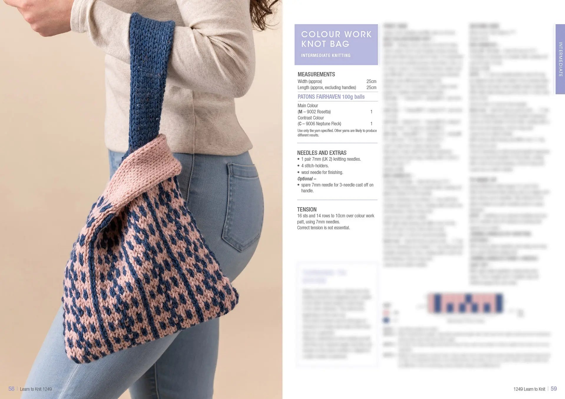 Learn to Knit Book 1249 | Printed Patterns Beginner Knitting Guide & Projects