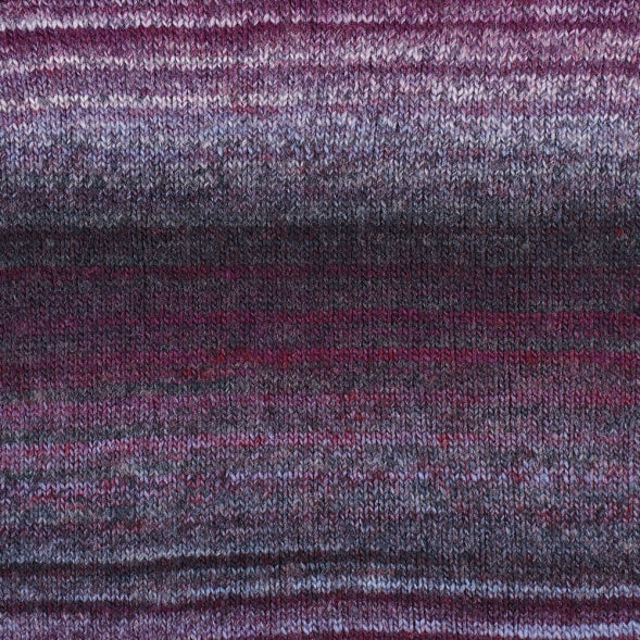 Close-up of a fabric with purple and gray striped pattern