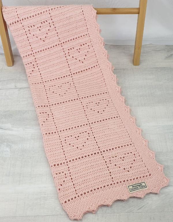 "Little Hearts" Alpaca - Baby Blanket - Australian Alpaca Wool - Jacaranda Country Crafts