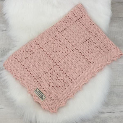 "Little Hearts" Alpaca - Baby Blanket - Australian Alpaca Wool - Jacaranda Country Crafts